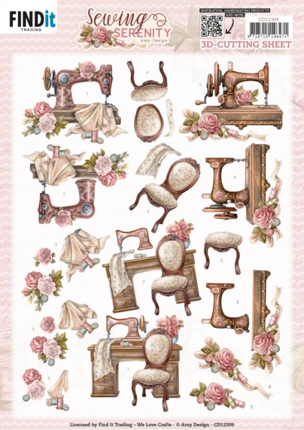 knipvel-3D-Amy Design - Sewing Serenity - Sewing Machine - CD12309