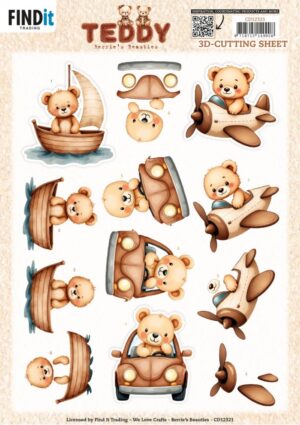 knipvel-3D- Berries Beauties - Teddy - Transport - CD12321