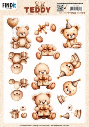 knipvel-3D- Berries Beauties - Teddy - Present - CD12322