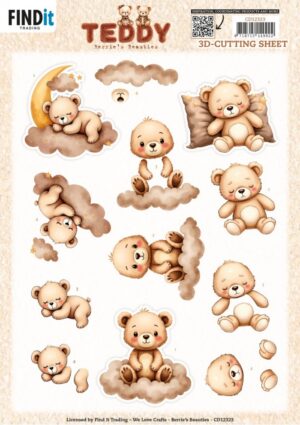 knipvel-3D- Berries Beauties - Teddy - Clouds - CD12323