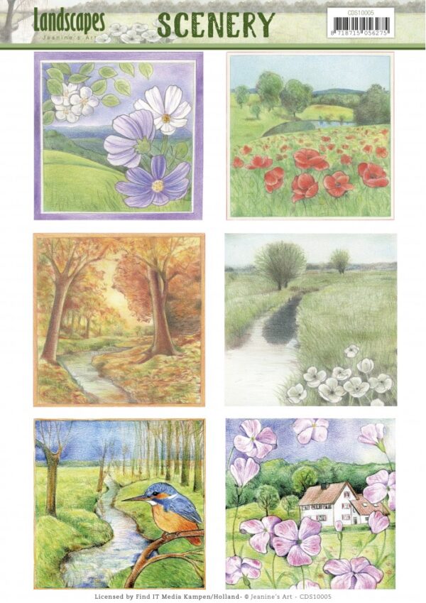 Push-out sheet - 3D - Jeanine’s Art - Landscapes - CDS10005