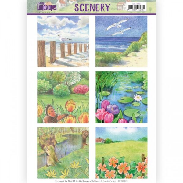 Push-out sheet - 3D - Jeanine’s Art - Spring Landscapes - CDS10008