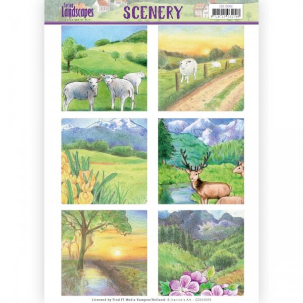 Push-out sheet - 3D - Jeanine’s Art - Spring Landscapes - CDS10009