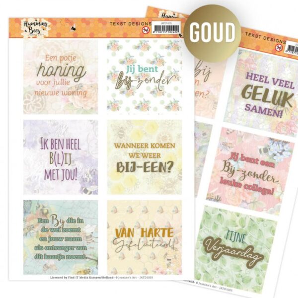 Push-out sheet - 3D - Jeanine’s Art - Humming Bees - JATD1005