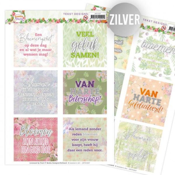 Push-out sheet - 3D - Jeanine’s Art - Exotic Flowers - JATD1007