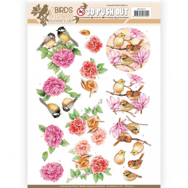 Push-out sheet - 3D - Jeanine’s Art - Birds & Flowers - SB10320