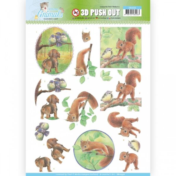 Push-out sheet - 3D - Jeanine’s Art - Young Animals - SB10336
