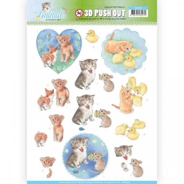 Push-out sheet - 3D - Jeanine’s Art - Young Animals - SB10337