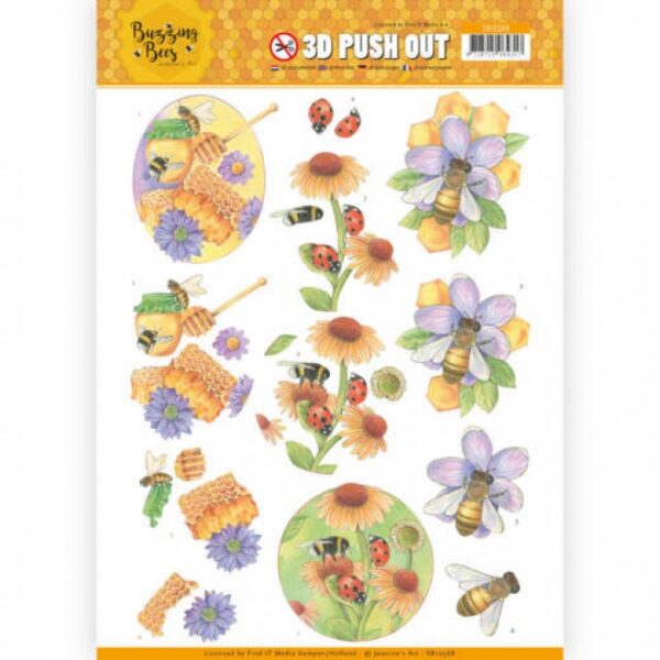 Push-out sheet - 3D - Jeanine’s Art - Buzzing Bees- SB10368