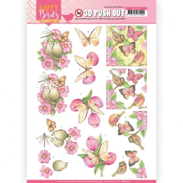 Push-out sheet - 3D - Jeanine’s Art - Happy Birds - SB10415