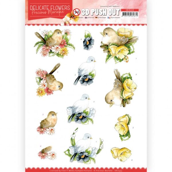 Push-out sheet-3D - Precious Marieke - Delicate Flowers - SB10453