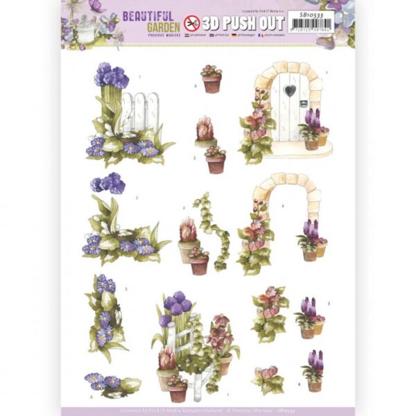 Push-out sheet-3D - Precious Marieke - Beautiful Garden - SB10533