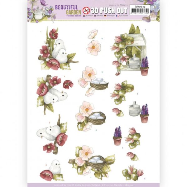 Push-out sheet-3D - Precious Marieke - Beautiful Garden - SB10534