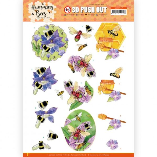 Push-out sheet - 3D - Jeanine’s Art - Humming Bees - SB10557