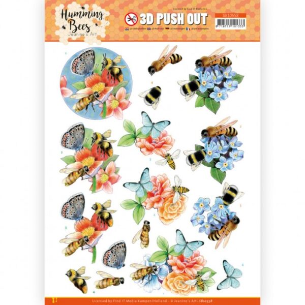 Push-out sheet - 3D - Jeanine’s Art - Humming Bees - SB10558