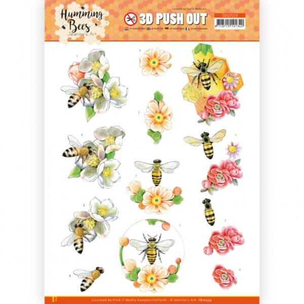 Push-out sheet - 3D - Jeanine’s Art - Humming Bees - SB10559