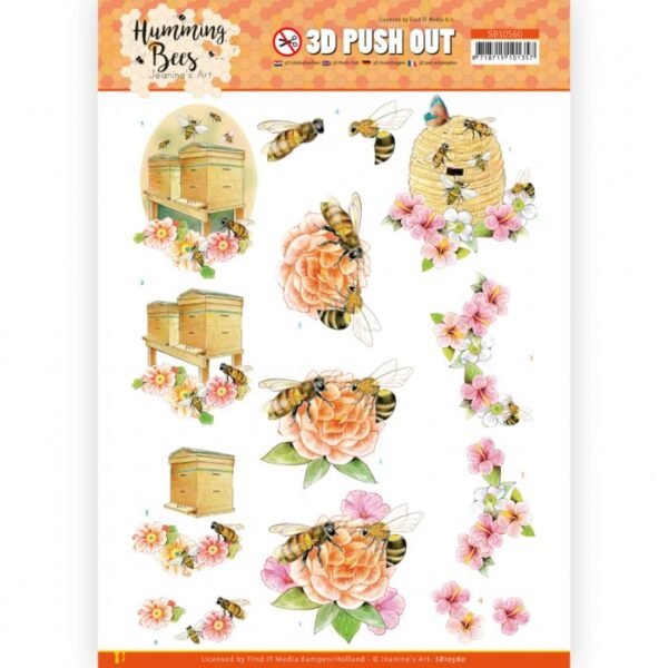 Push-out sheet - 3D - Jeanine’s Art - Humming Bees - SB10560
