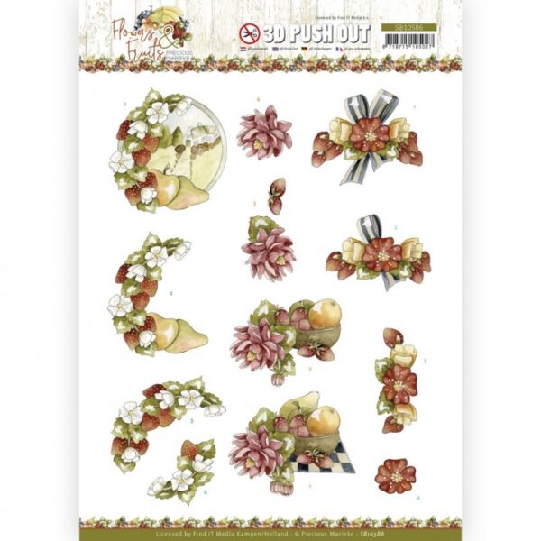 Push-out sheet-3D - Precious Marieke - Flowers & Fruits - SB10586