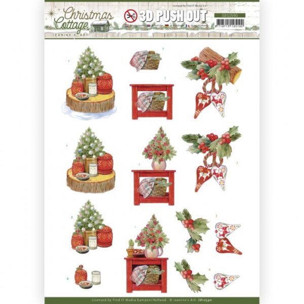 Push-out sheet - 3D - Jeanine’s Art - Christmas Cottage - SB10590