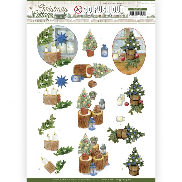 Push-out sheet-3D - Jeanine’s Art - Christmas Cottage - SB10591