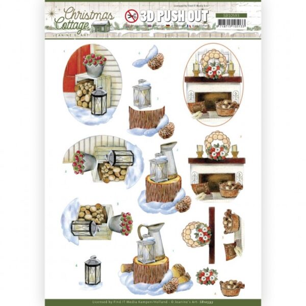 Push-out sheet - 3D - Jeanine’s Art - Christmas Cottage - SB10593