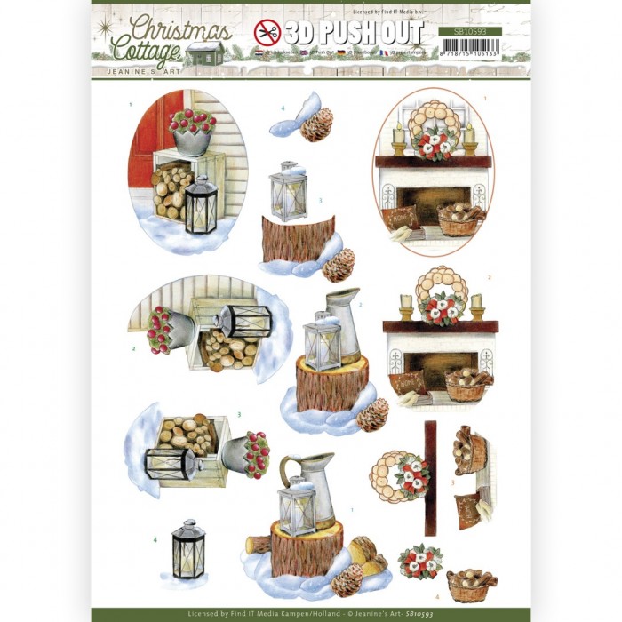 Push-out sheet - 3D - Jeanine’s Art - Christmas Cottage - SB10593