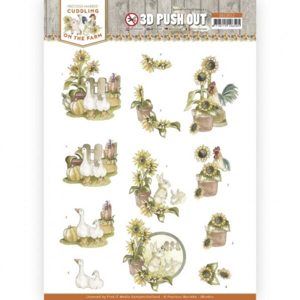 Push-out sheet-3D - Precious Marieke - Cuddling On The Farm - SB10612