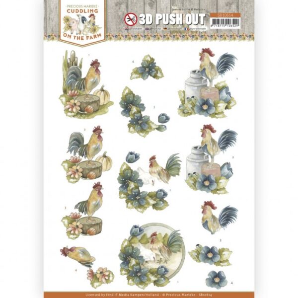 Push-out sheet-3D - Precious Marieke - Cuddling On The Farm - SB10614