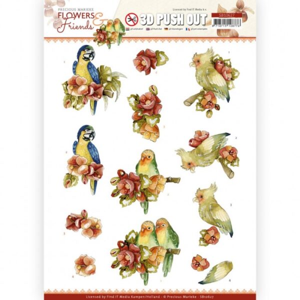 Push-out sheet-3D - Precious Marieke - Flowers & Friends - SB10627