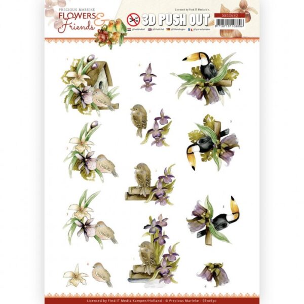 Push-out sheet-3D - Precious Marieke - Flowers & Friends - SB10630