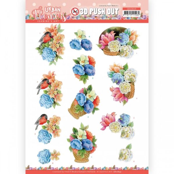 Push-out sheet - 3D - Jeanine’s Art - Urban Flowers - SB10659