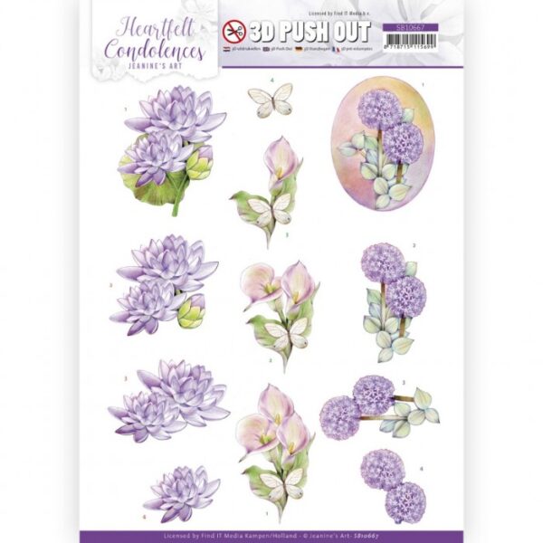 Push-out sheet - 3D - Jeanine’s Art - Heartfelt Condolences - SB10667
