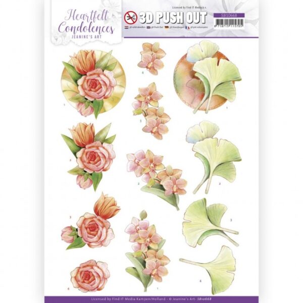 Push-out sheet - 3D - Jeanine’s Art - Heartfelt Condolences - SB10668
