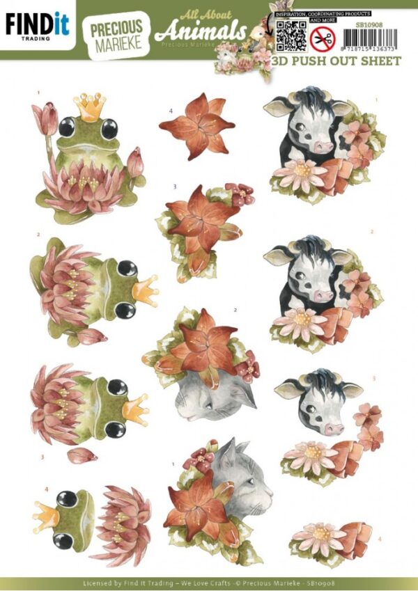 Push-out sheet-3D - Precious Marieke - All About Animals - SB10908