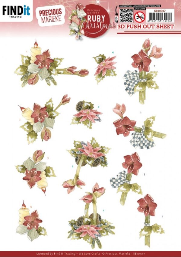 Push-out sheet-3D - Precious Marieke - Ruby Christmas - SB10937