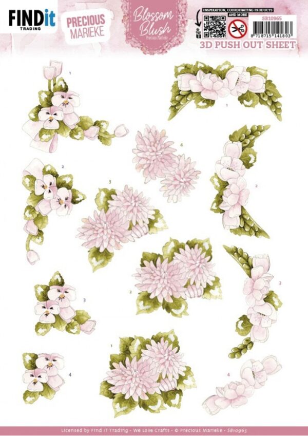 Push-out sheet-3D - Precious Marieke - Blossom Blush - SB10965