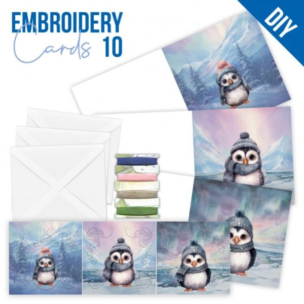 Embroidery Cards Nr. 10 Cute Penguins