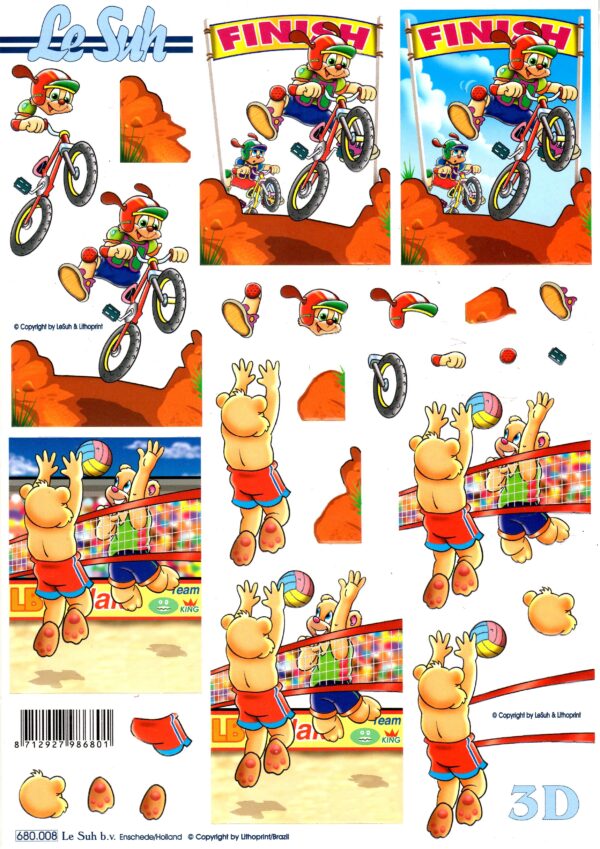 Push-out sheet-3D - Le Suh - Sportieve Beren - 680.008