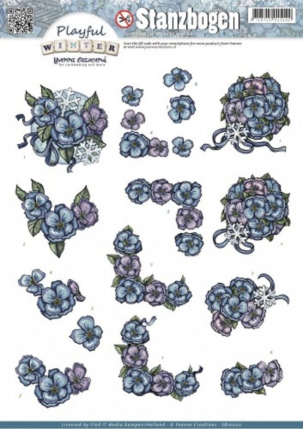 Push-out sheet - 3D - Yvonne Creations - Playful Winter - SB10020