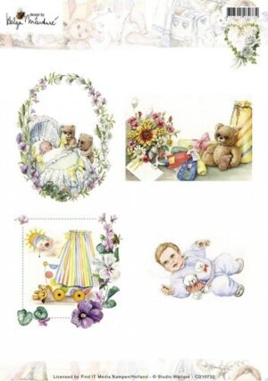 knipvel-3D- Studio Martare - Baby met beer - CD10732