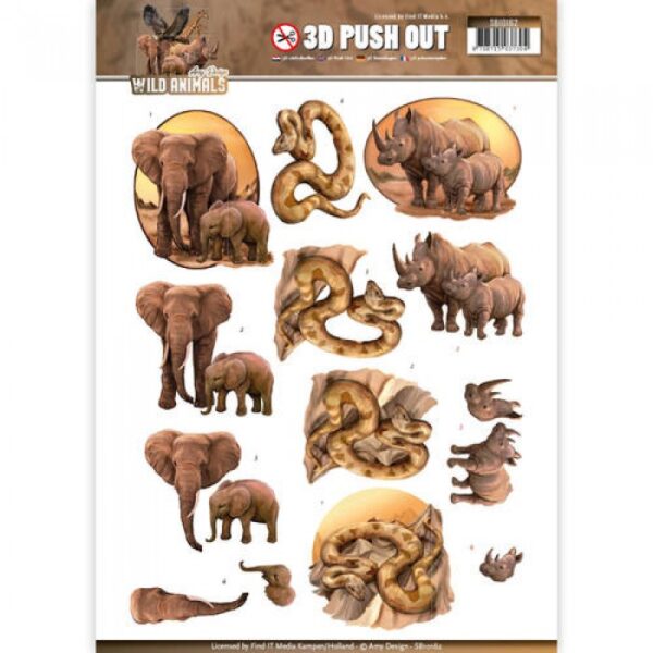 Push-out sheet - 3D - Amy Design - Wild Animals - SB10162
