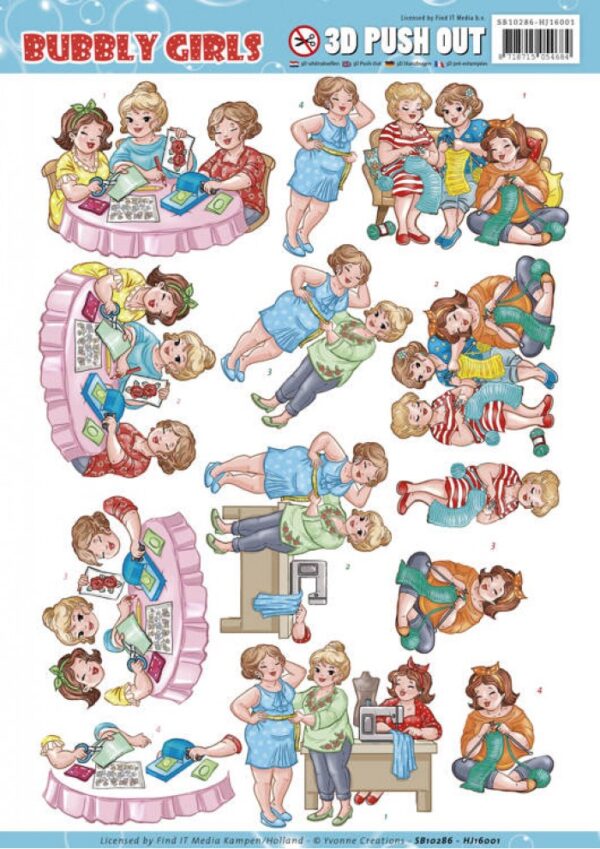 Push-out sheet - 3D - Yvonne Creations - Bubbly Girls - SB10286-HJ6001