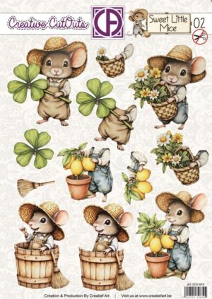 Push-out sheet - 3D - Creative Cut Outs - Sweet Little Mice 02