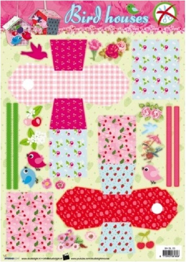 Push-out sheet-3D - Studiolight - Bird Houses - BH SL 03