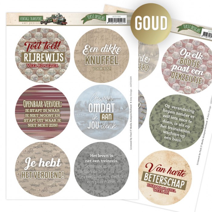 Push-out sheet - 3D - Amy Design - Vintage Transport - ADTD1009