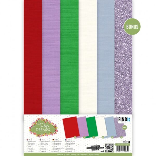 Linnen Kaartenkarton - Amy Design - Tulip Dreams - AD-A4-10035