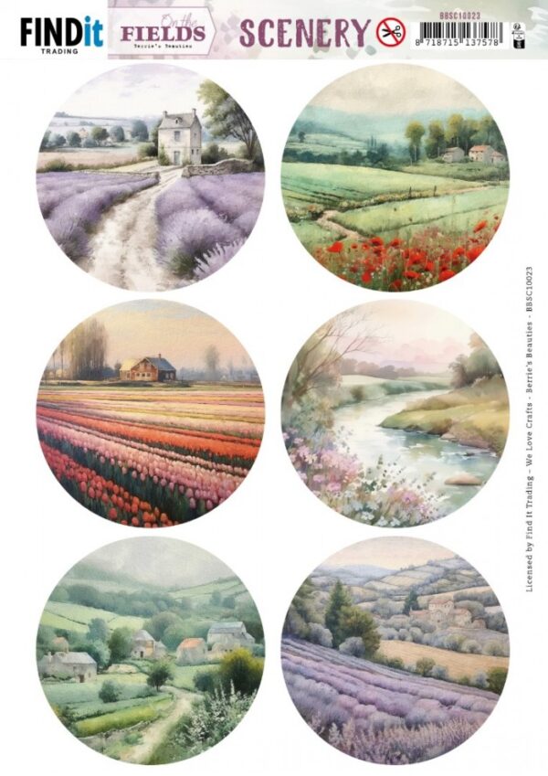 Push-out sheet - 3D - Berrie's Beauties - On The Fields Round - BBSC10023