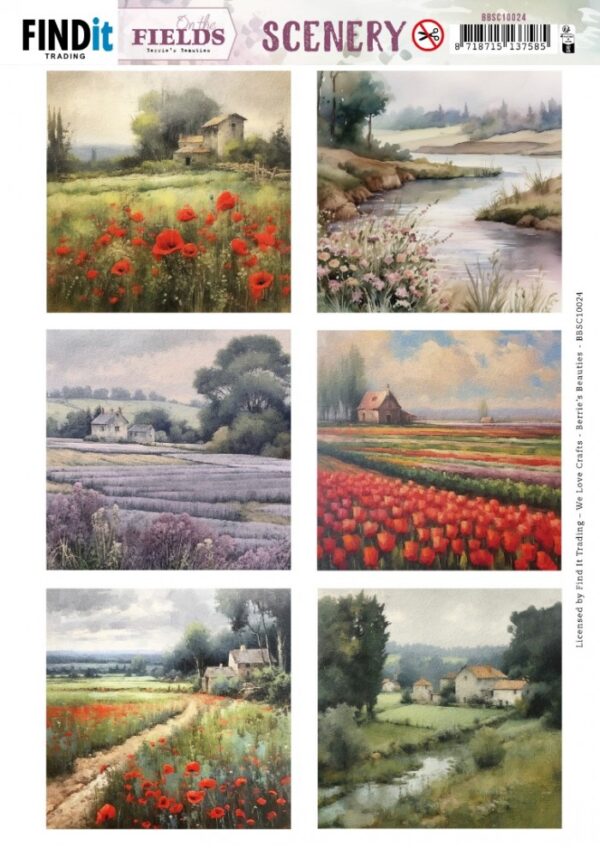 Push-out sheet - 3D - Berrie's Beauties - On The Fields Square - BBSC10024