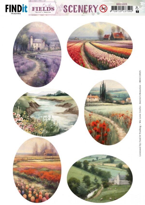 Push-out sheet - 3D - Berrie's Beauties - On The Fields Oval - BBSC10025