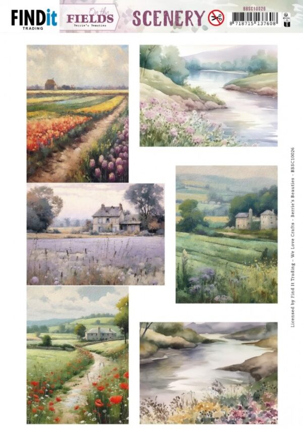 Push-out sheet - 3D - Berrie's Beauties - On The Fields Rectangle - BBSC10026